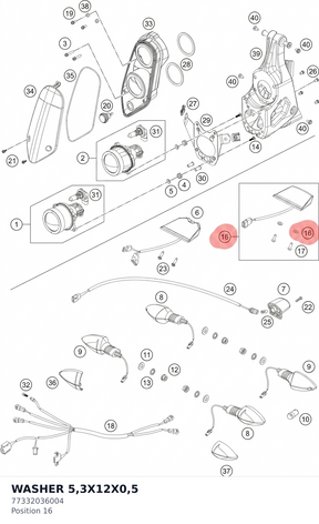 Diagram preview: WASHER 5,3X12X0,5 (77332036004)