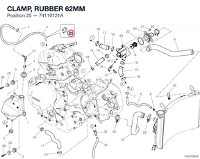 CLAMP, RUBBER 62MM 74110121A diagram position