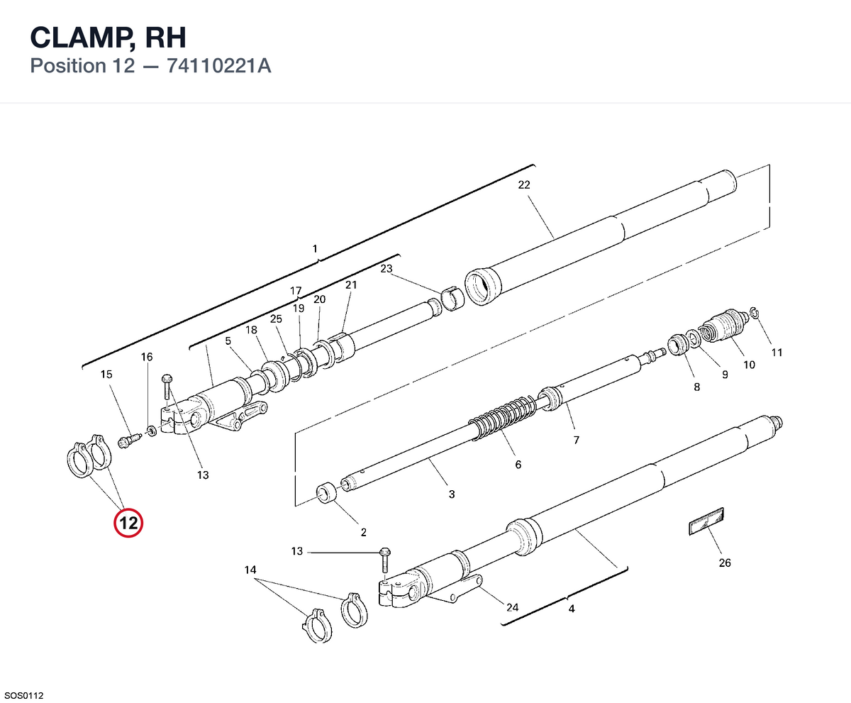 CLAMP, RH 74110221A diagram position