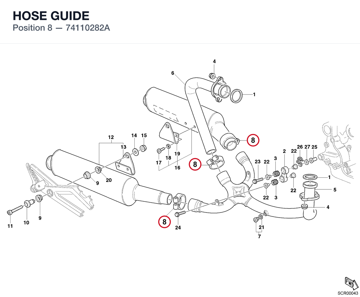 HOSE GUIDE 74110282A diagram position
