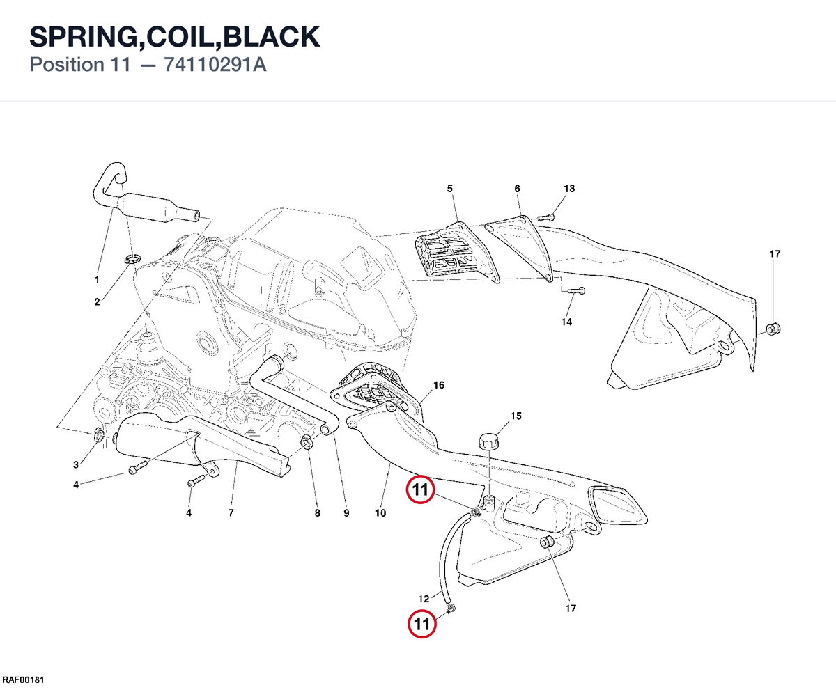 SPRING,COIL,BLACK 74110291A diagram position