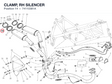 CLAMP, RH SILENCER 74110381A diagram position
