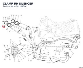 CLAMP, RH SILENCER 74110451A diagram position