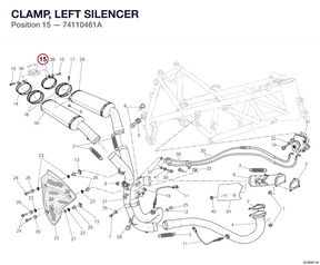 CLAMP, LEFT SILENCER 74110461A diagram position
