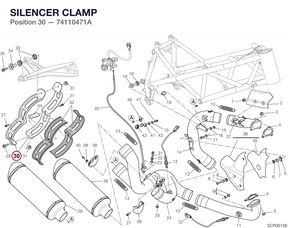 SILENCER CLAMP 74110471A diagram position