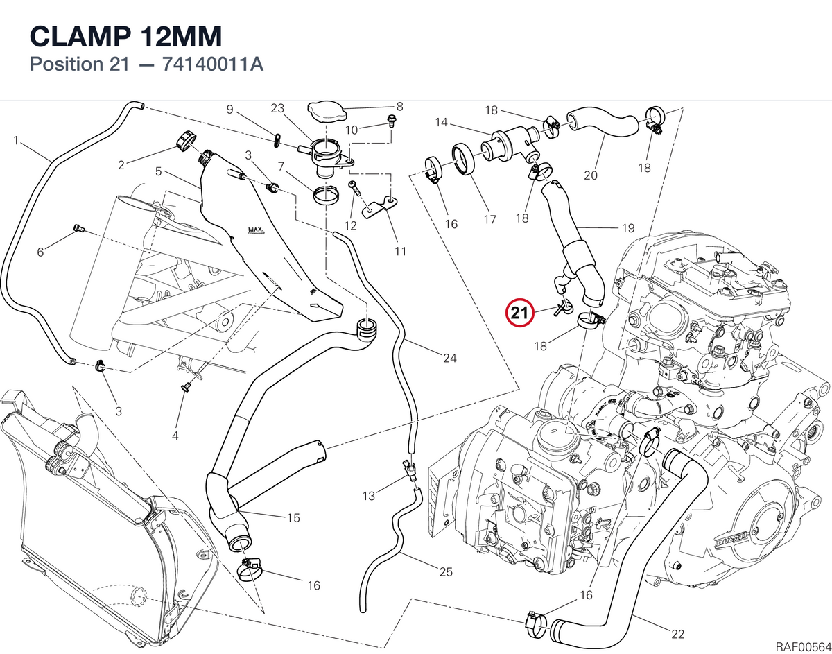 CLAMP 12MM 74140011A diagram position