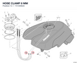 HOSE CLAMP 8 MM 74140082A diagram position