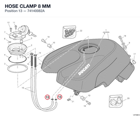 HOSE CLAMP 8 MM 74140082A diagram position