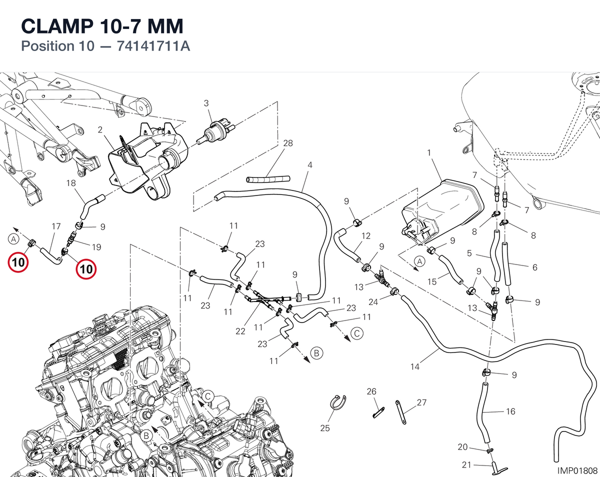 CLAMP 10-7 MM 74141711A diagram position