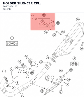 Diagram preview: HOLDER SILENCER CPL. (76505084100)