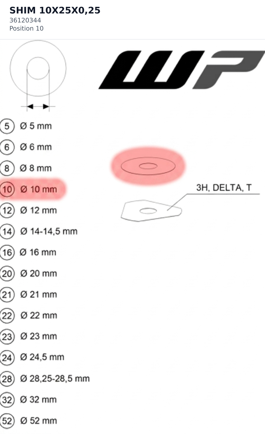 Diagram preview: SHIM 10X25X0,25 (36120344)