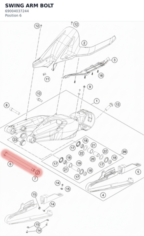 Diagram preview: SWING ARM BOLT (69004037244)