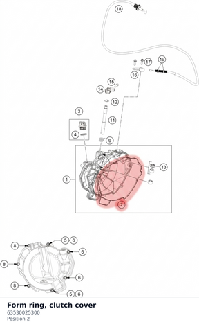 Diagram preview: Form ring, clutch cover (63530025300)