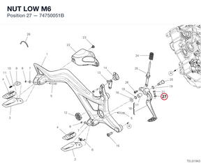 NUT LOW M6 74750051B diagram position