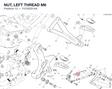 NUT, LEFT THREAD M6 74750231AA diagram position