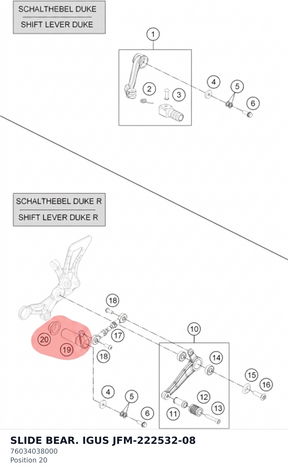 Diagram preview: SLIDE BEAR. IGUS JFM-222532-08 (76034038000)