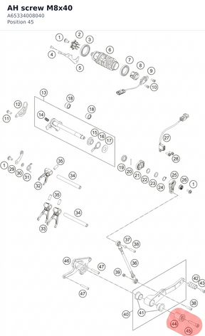 Diagram preview: AH screw M8x40 (A65334008040)