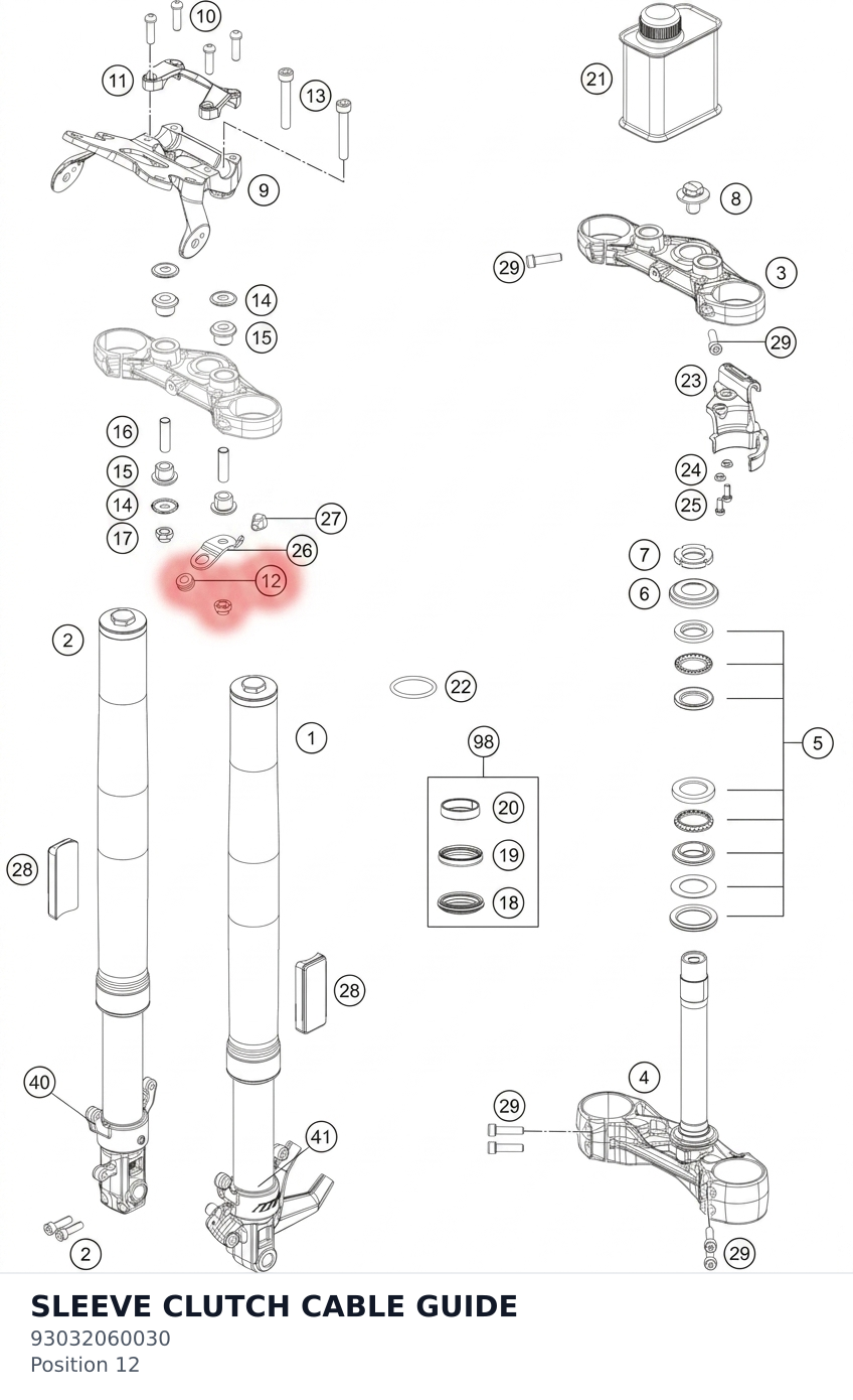 Diagram preview: SLEEVE CLUTCH CABLE GUIDE (93032060030)