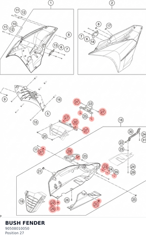 Diagram preview: BUSH FENDER (90508010050)