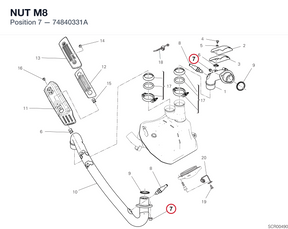 NUT M8 74840331A diagram position