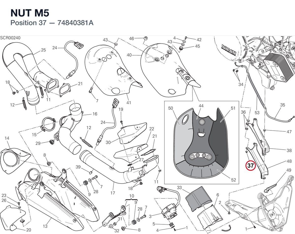 NUT M5 74840381A diagram position