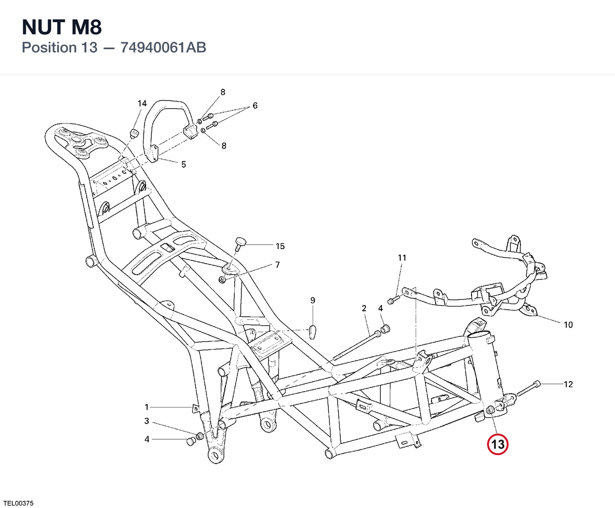 NUT M8 74940061AB diagram position