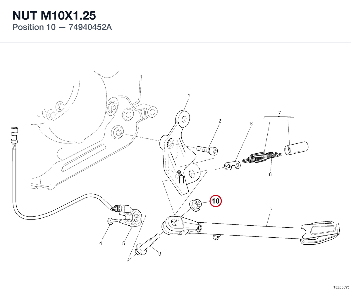 NUT M10X1.25 74940452A diagram position