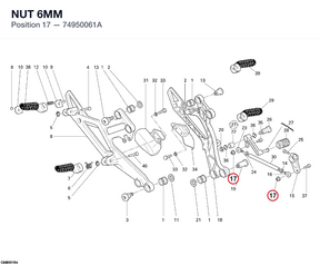 NUT 6MM 74950061A diagram position