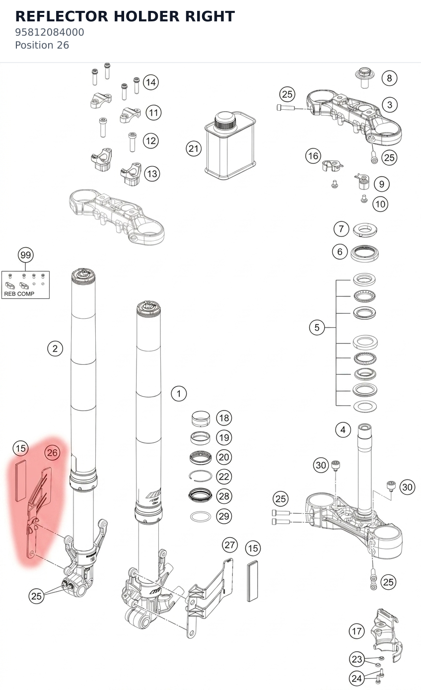 Diagram preview: REFLECTOR HOLDER RIGHT (95812084000)