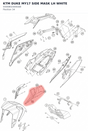 Diagram preview: KTM DUKE MY17 SIDE MASK LH WHITE (93008024000AB)