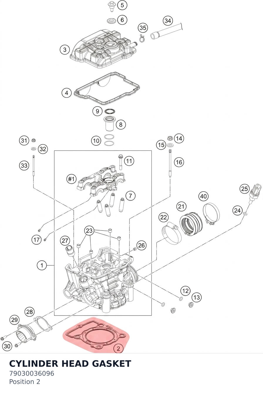 Diagram preview: CYLINDER HEAD GASKET (79030036096)