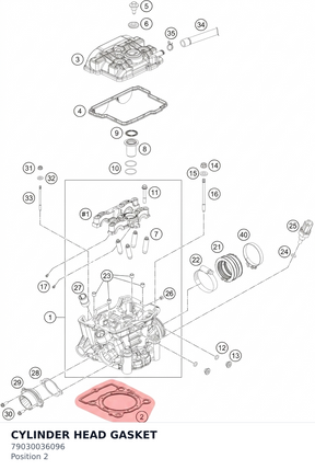 Diagram preview: CYLINDER HEAD GASKET (79030036096)