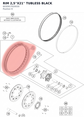 Diagram preview: RIM 2,5''X21'' TUBLESS BLACK (6030917020030)