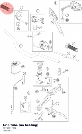 Diagram preview: Grip tube (no heating) (60702012000)