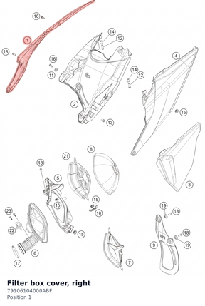 Diagram preview: Filter box cover, right (79106104000ABF)