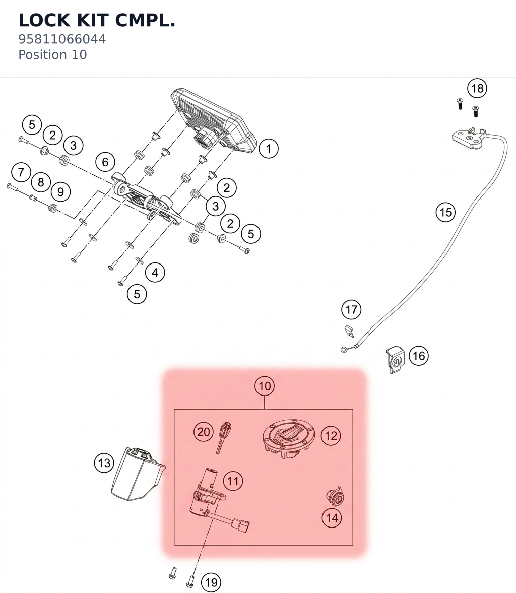 Diagram preview: LOCK KIT CMPL. (95811066044)