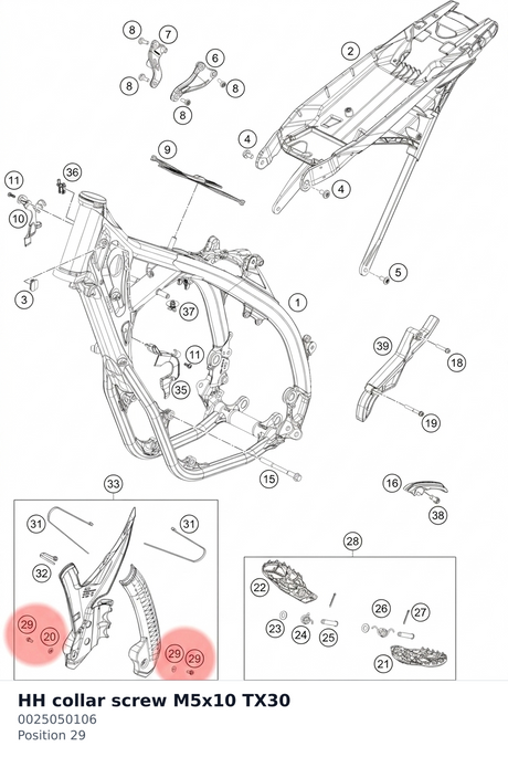 Diagram preview: HH collar screw M5x10 TX30 (0025050106)