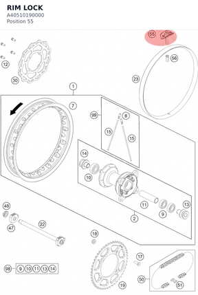 Diagram preview: RIM LOCK (A40510190000)