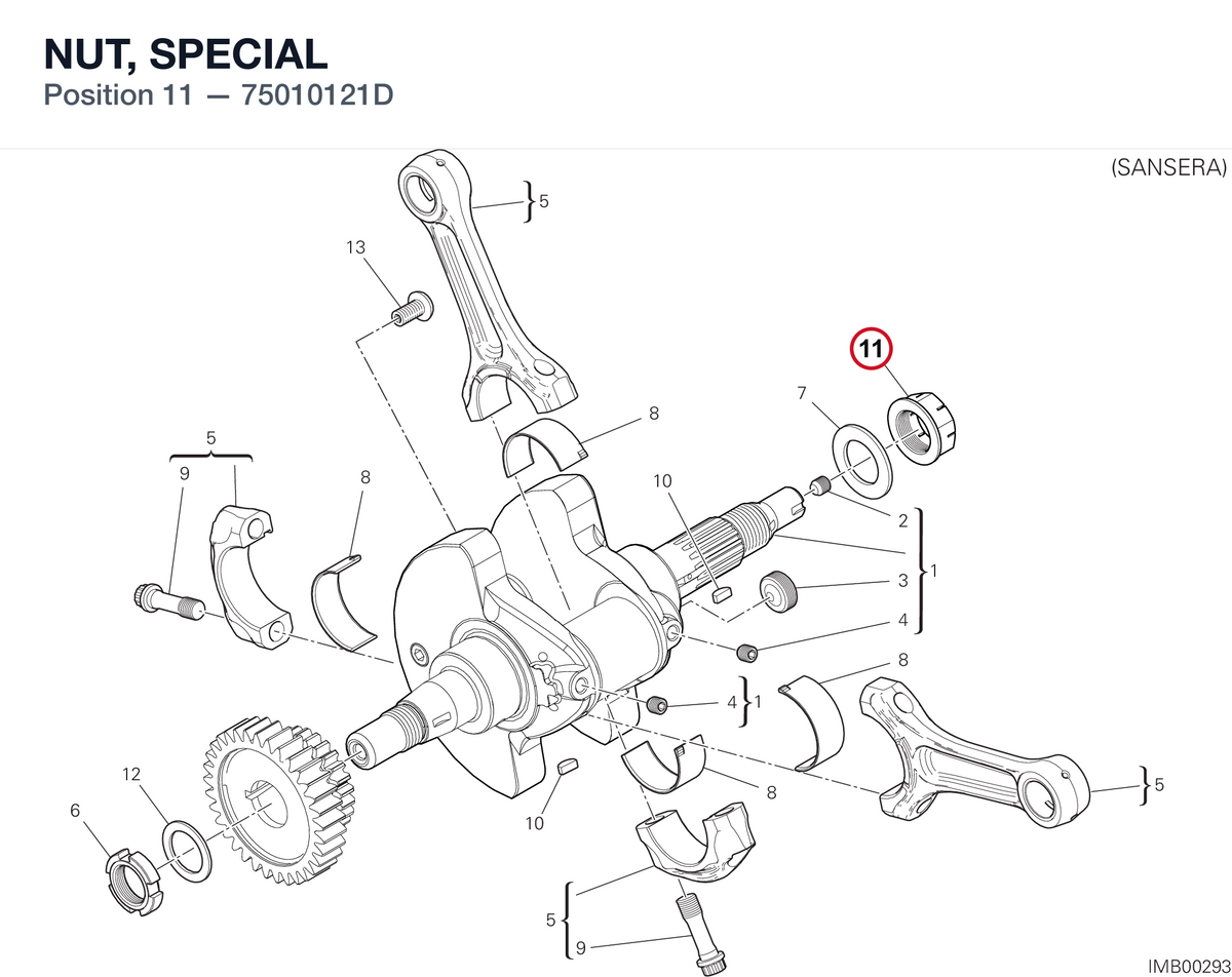 NUT, SPECIAL 75010121D diagram position