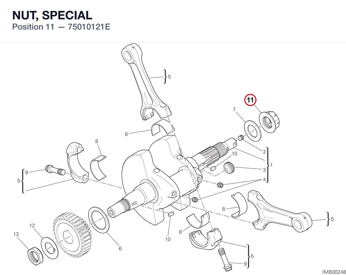 NUT, SPECIAL 75010121E diagram position