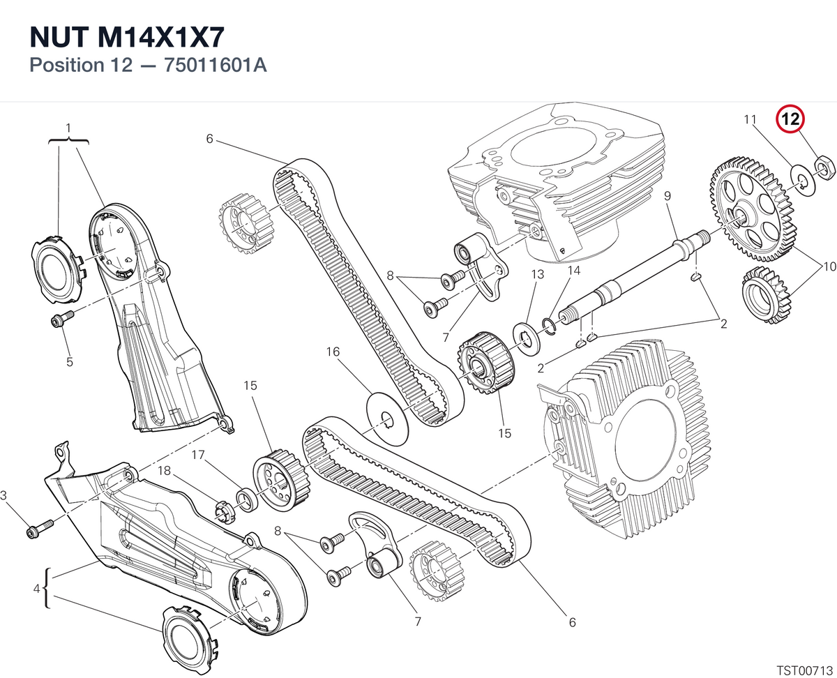 NUT M14X1X7 75011601A diagram position