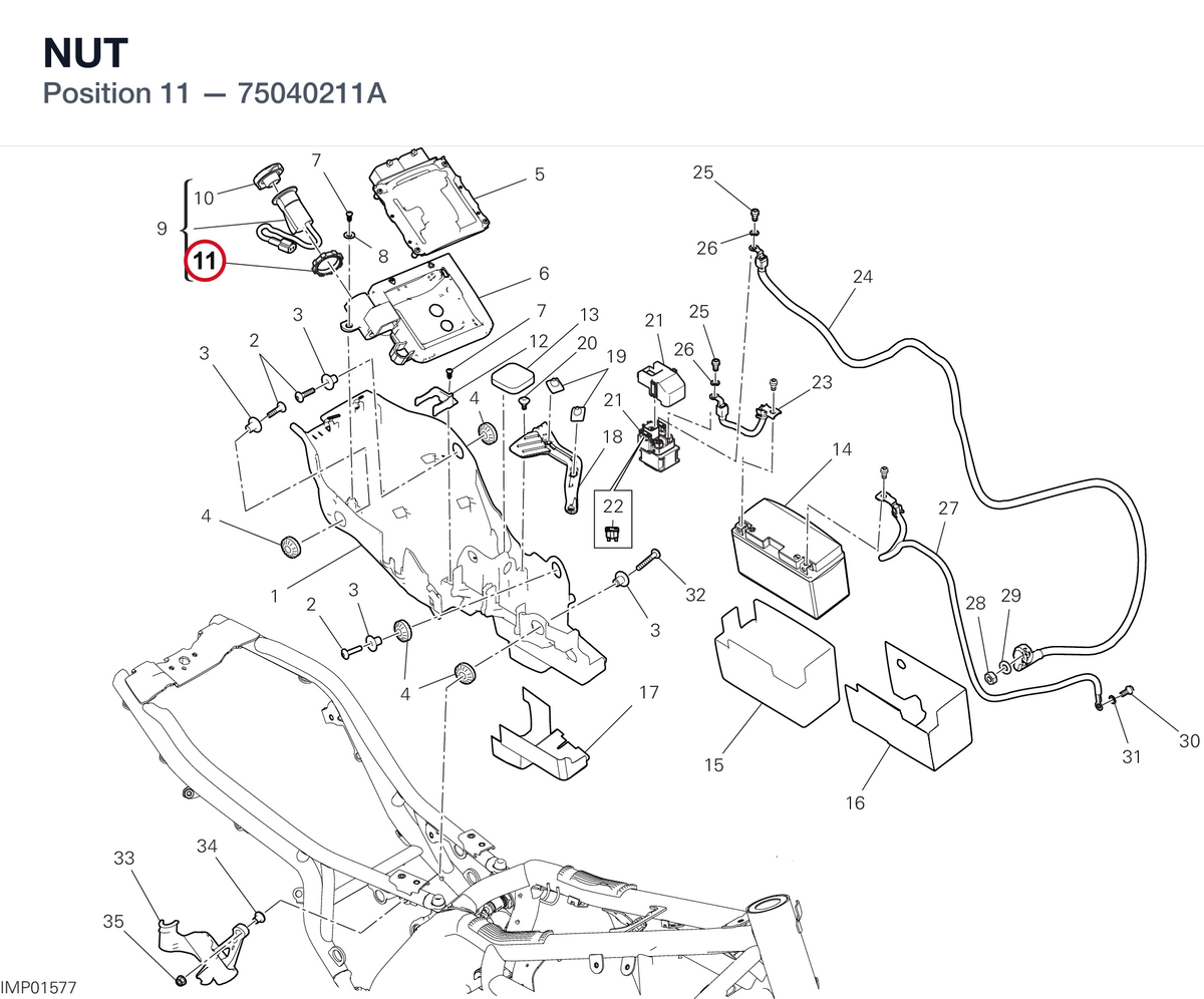 NUT 75040211A diagram position