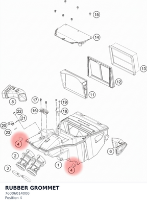 Diagram preview: RUBBER GROMMET (76006014000)