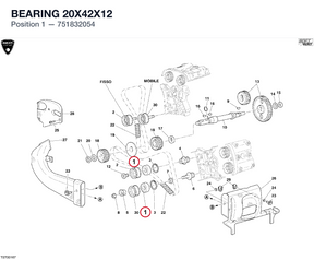 BEARING 20X42X12 751832054 diagram position
