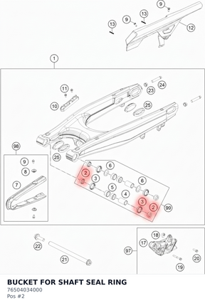 Diagram preview: BUCKET FOR SHAFT SEAL RING (76504034000)
