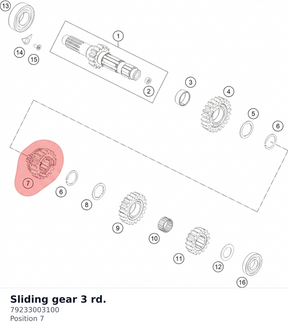 Diagram preview: Sliding gear 3 rd. (79233003100)