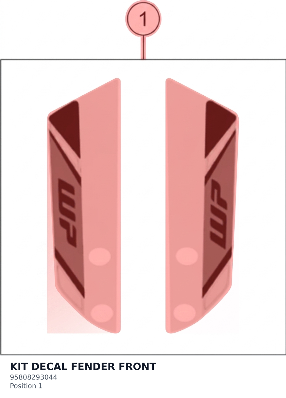 Diagram preview: KIT DECAL FENDER FRONT (95808293044)