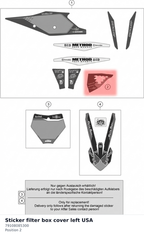 Diagram preview: Sticker filter box cover left USA (79108085300)