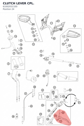 Diagram preview: CLUTCH LEVER  CPL. (61002031100)