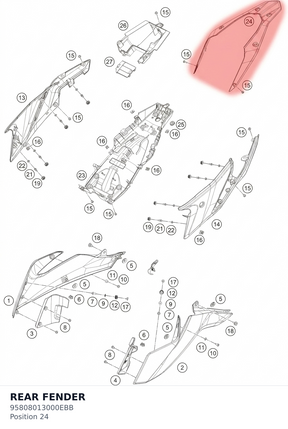 Diagram preview: REAR FENDER (95808013000EBB)